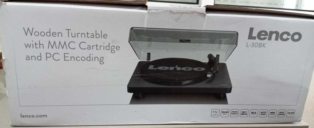 Turntable Lenco L-30BK Novo embalado