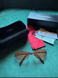 CHANEL okulary przeciwsłoneczne vintage brązowe piekne