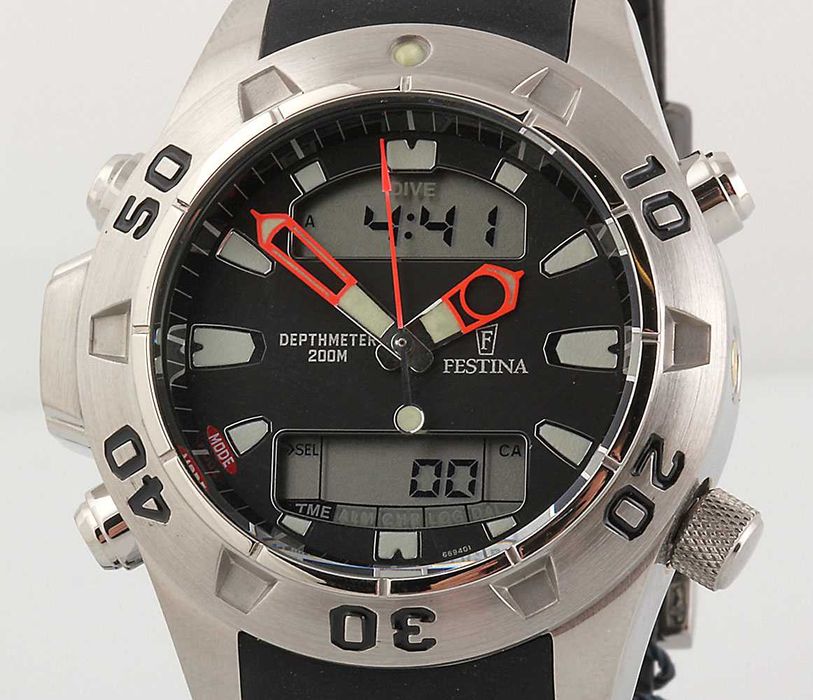 Festina Depthmeter Divers F6694/1 - *NOVO* (Relógio de Mergulho)