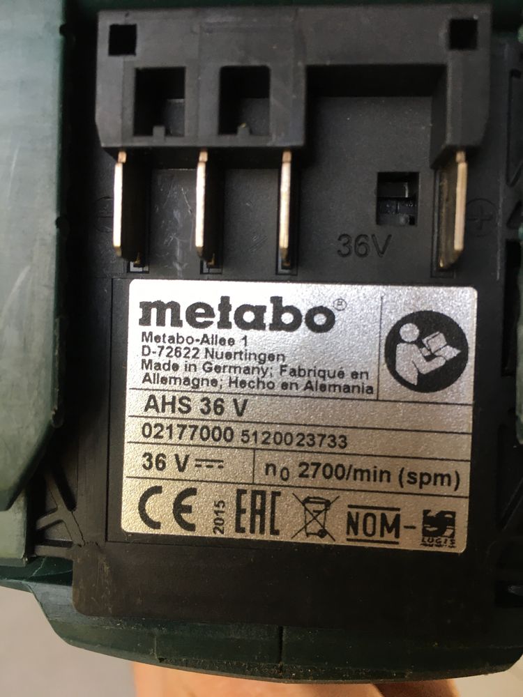 Nożyce akumulatorowe Metabo AHS 36 V komplet