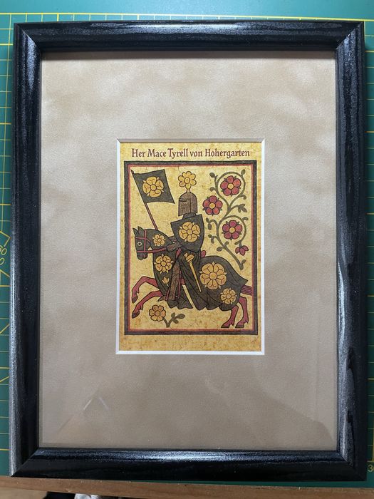 Miniatura Gra o Tron – Mace Tyrell – styl średniowieczny, oprawiona