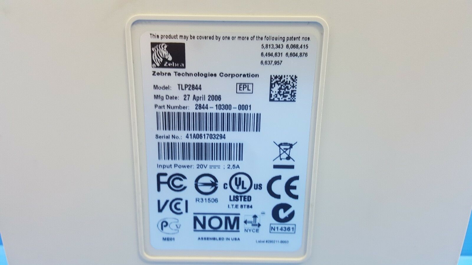 Термотрансферный принтер Zebra TLP2844 (200dpi)