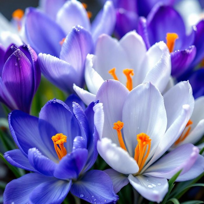 Cebulki KROKUSÓW 50 szt mix KROKUS krokusy biały niebieski Kwiaty