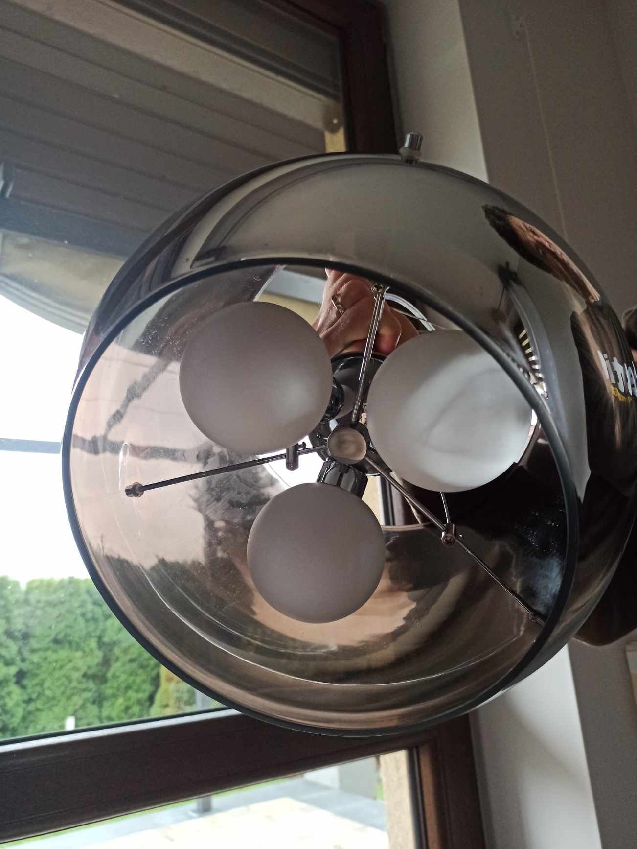 Lampa wisząca chromowana candellux szklana