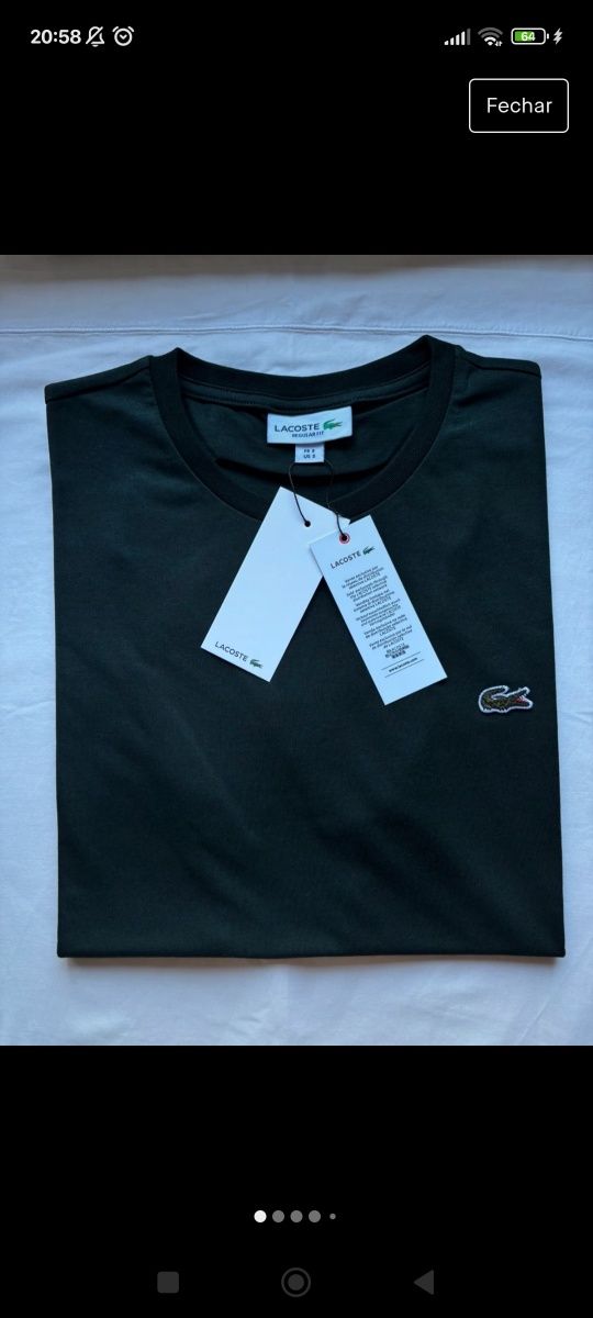 T-shirt Lacoste novo com etiqueta S