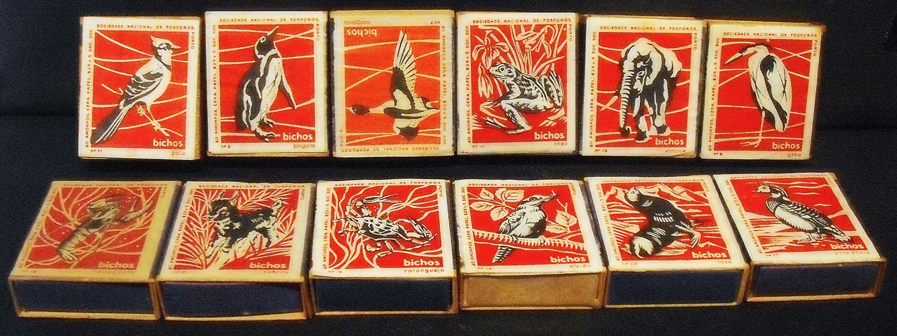 12 Caixas de fósforos antigas anos 60  sem os fósforos/vazias