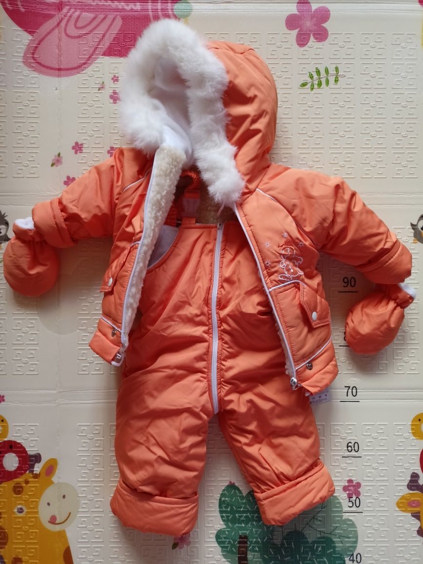 Детский зимний комбинезон-трансформер (куртка+штаны комбинезон+мешочек