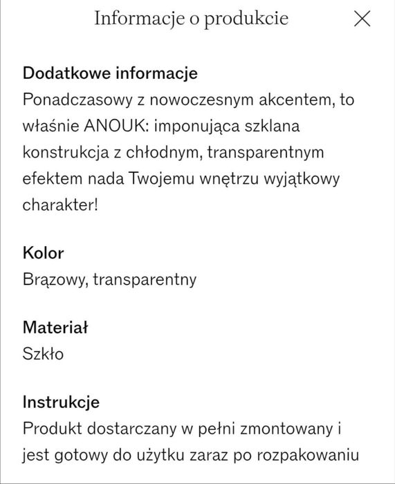 Konsola ze szkla brazowa Westwing