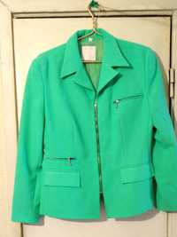 Жакет женский короткий элегантный ярко-зеленый классический винтажный