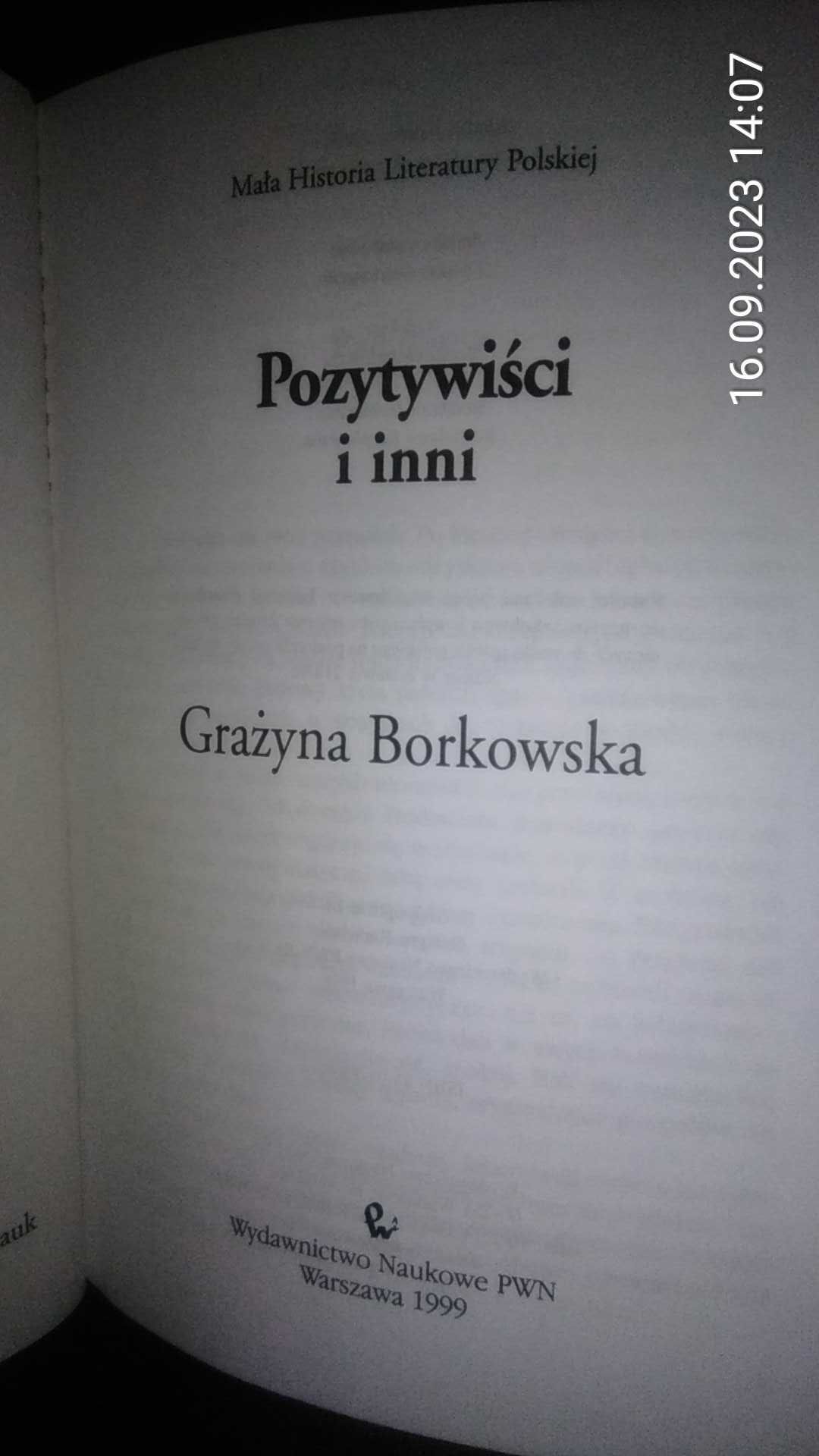 Pozytywiści i inni. Grażyna Borkowska