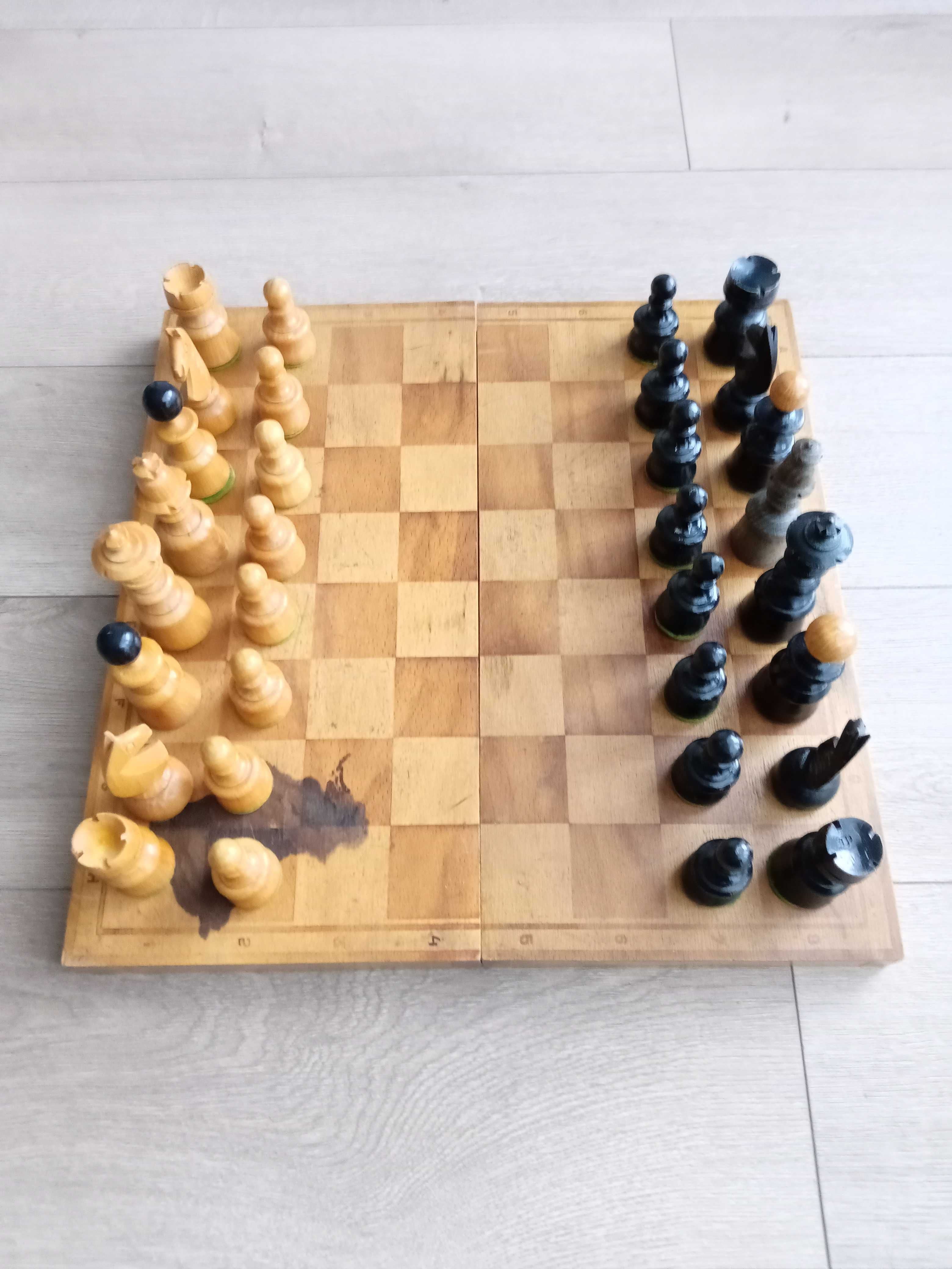 Stare drewniane szachy ,,JEDNOŚĆ'' CIESZYN