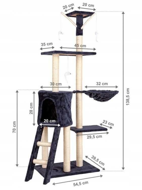 NOWY Drapak dla kota domek drzewo legowisko 138 cm XL