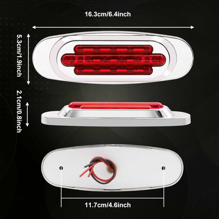 Ourbest Boczne światła obrysowe 16 diod LED 24 V 2 szt.