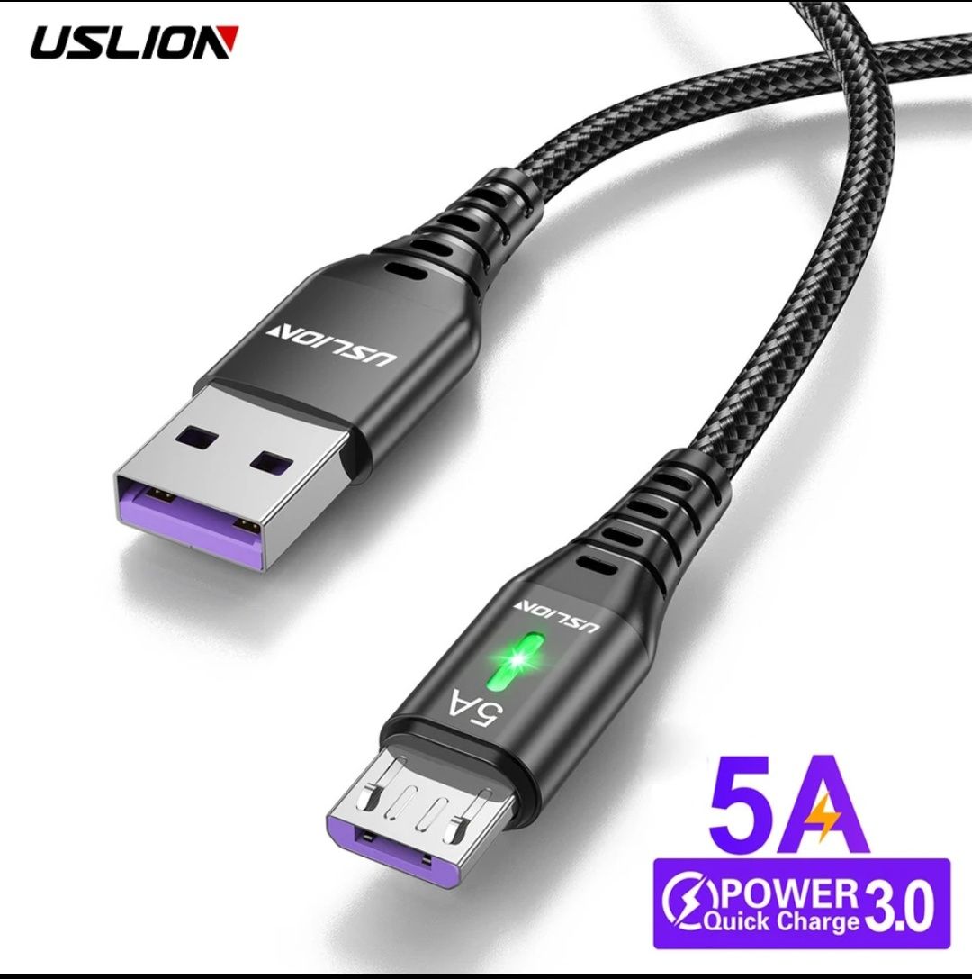 Кабель Uslion Micro USB, 5 A  1 m