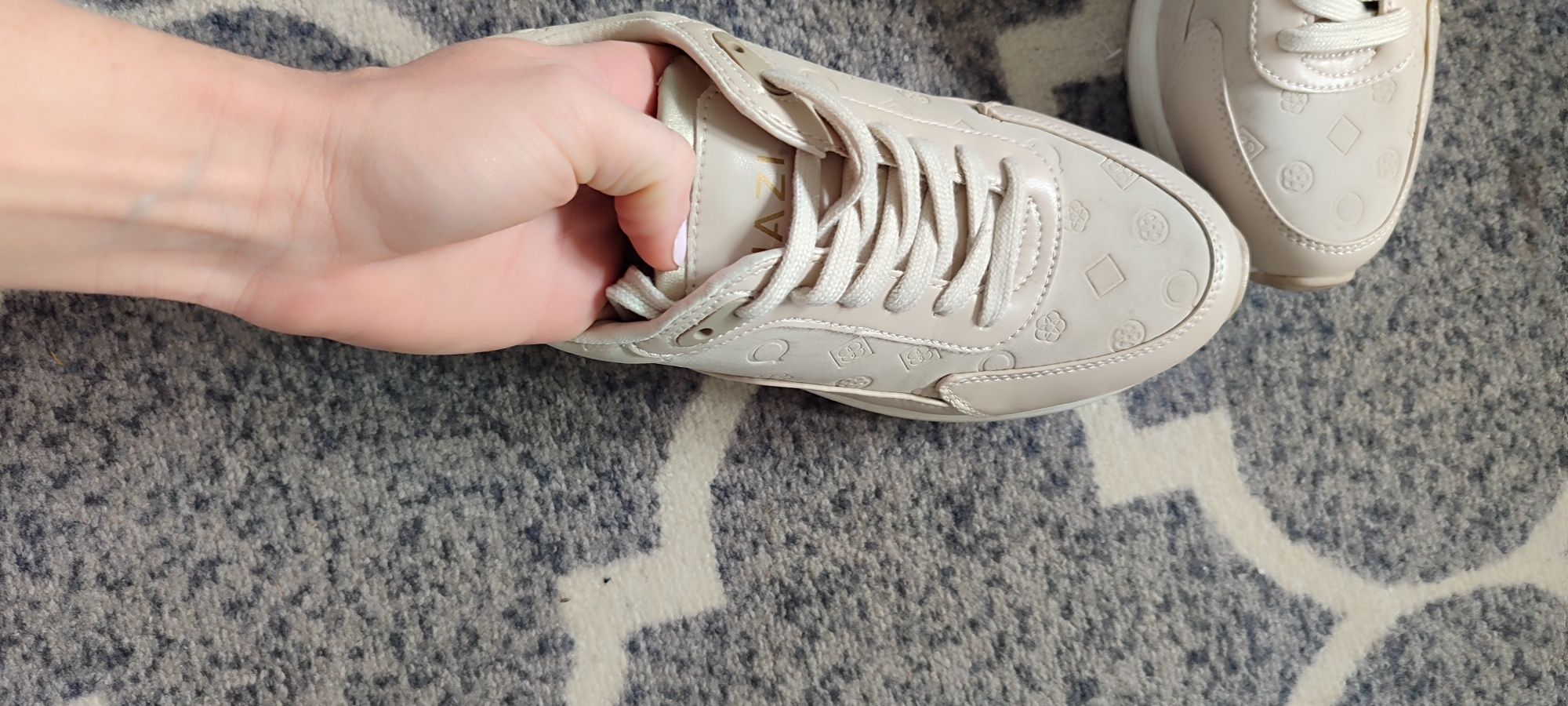 Sneakersy buty damskie beżowe Quazi