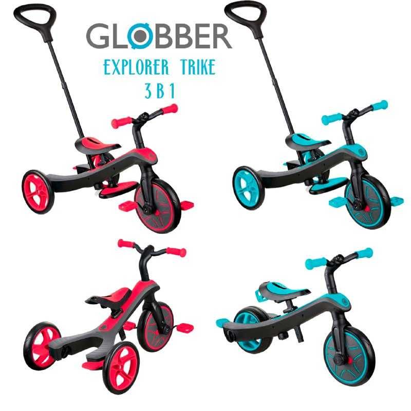 Велосипед беговел трансформер Globber Explorer Trike 2в1/3в1/4в1
