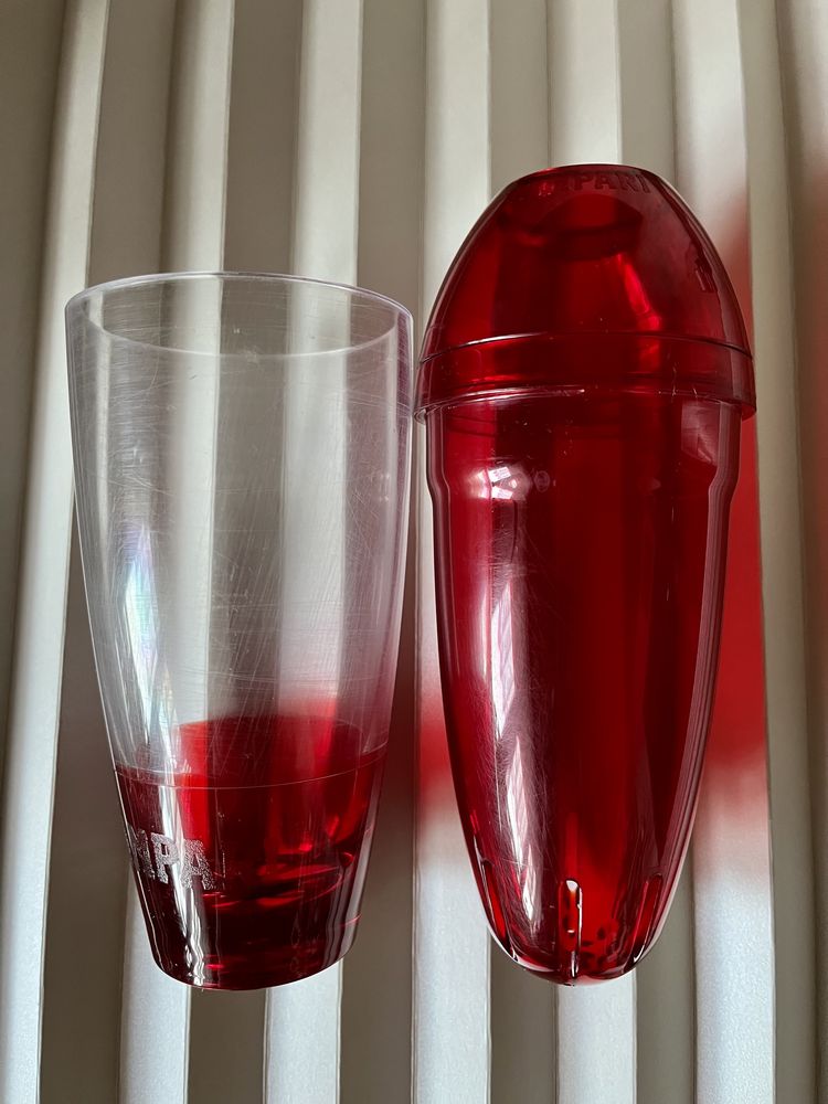 Oryginalny shaker do Campari drinków czerwony szklanka