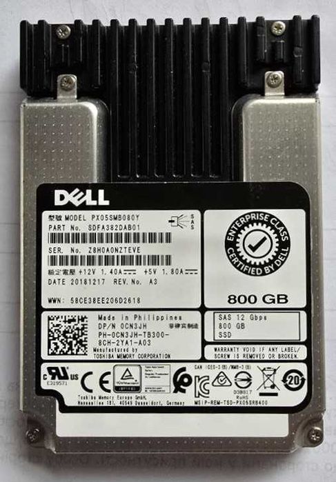 SSD  Dell Toshiba PX05SMB080Y/ CN3JH 800GB 12Gbps SAS SSD