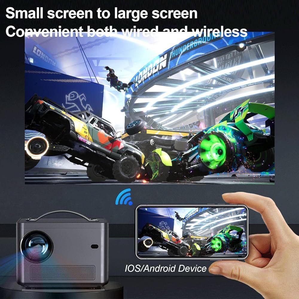 Projetor SUPBRO Full HD [IOS e Android) + de 100" polegadas