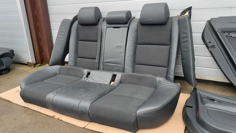 Czarne fotele półskóry S-line półskórzane wnętrze - AUDI A6 C6 / S6 C6