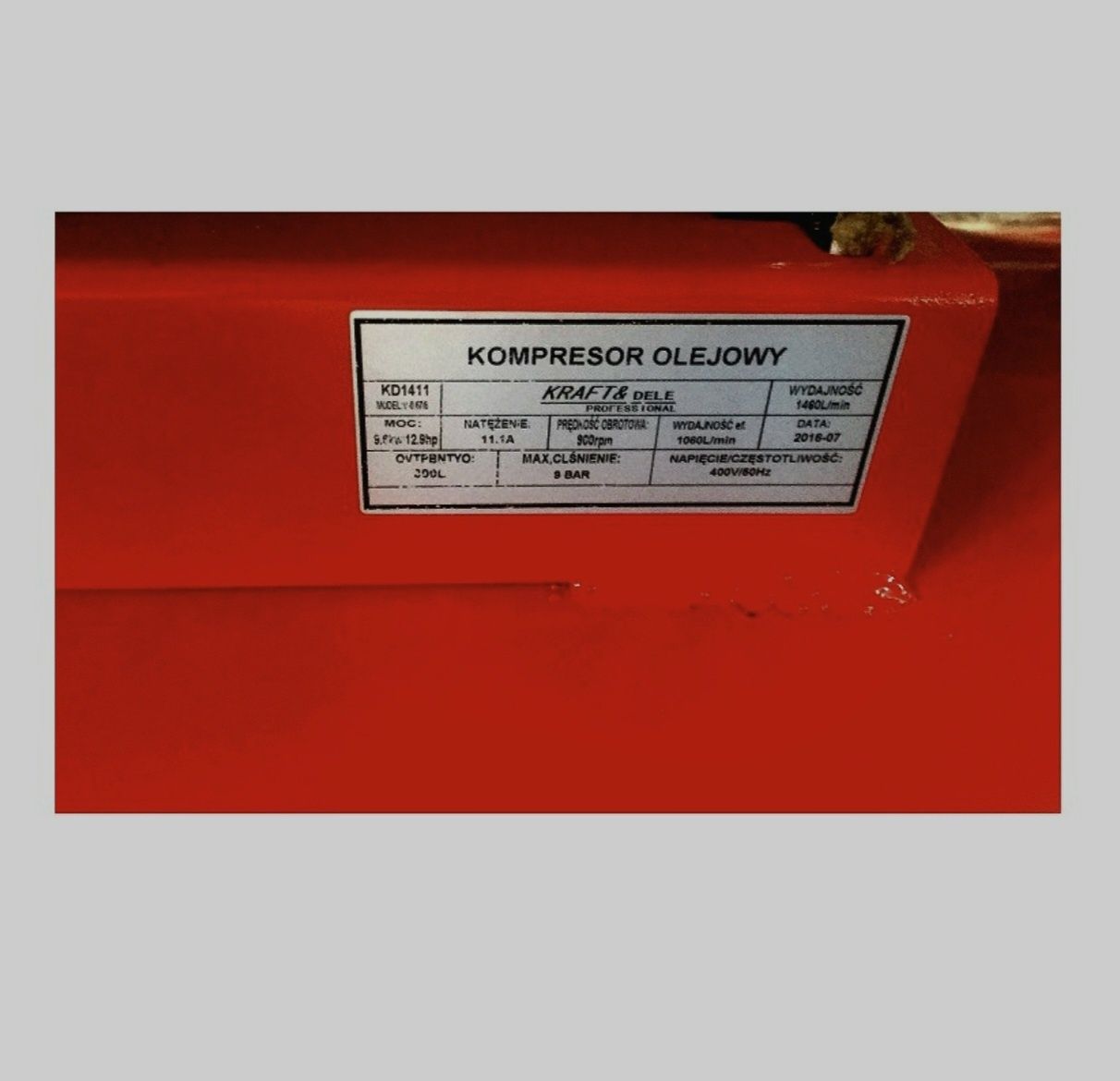 Kompresor olejowy, sprężarka 300l 3 tłoki separator 1460l/min!!