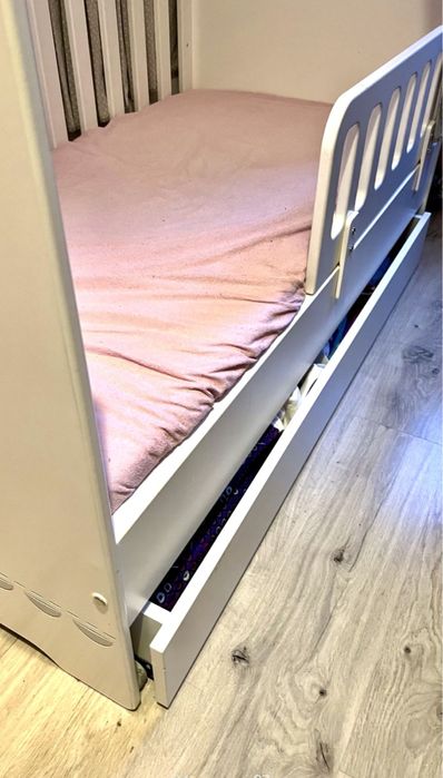 Lożeczko i tapczanik z Myszką Minnie, szuflada, Meblik 140x70