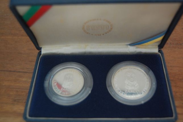 Coleção Moedas prata Autonomia da Madeira 25 e 100 Esc Proof 1981