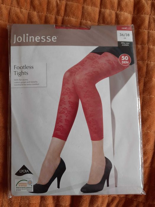 Leginsy koralowe z wzorkami 7/8