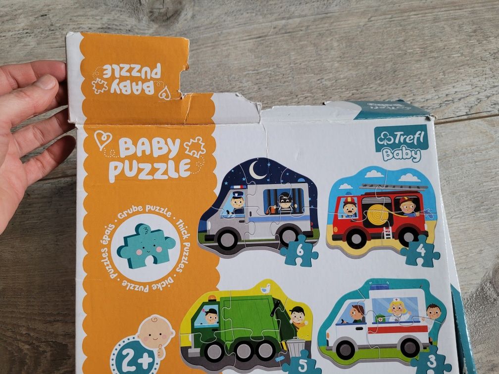 Puzzle 2+ trefl baby pojazdy auta