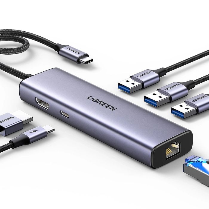 wielofunkcyjny hub USB-C Ugreen CM512. 6w1  adapter