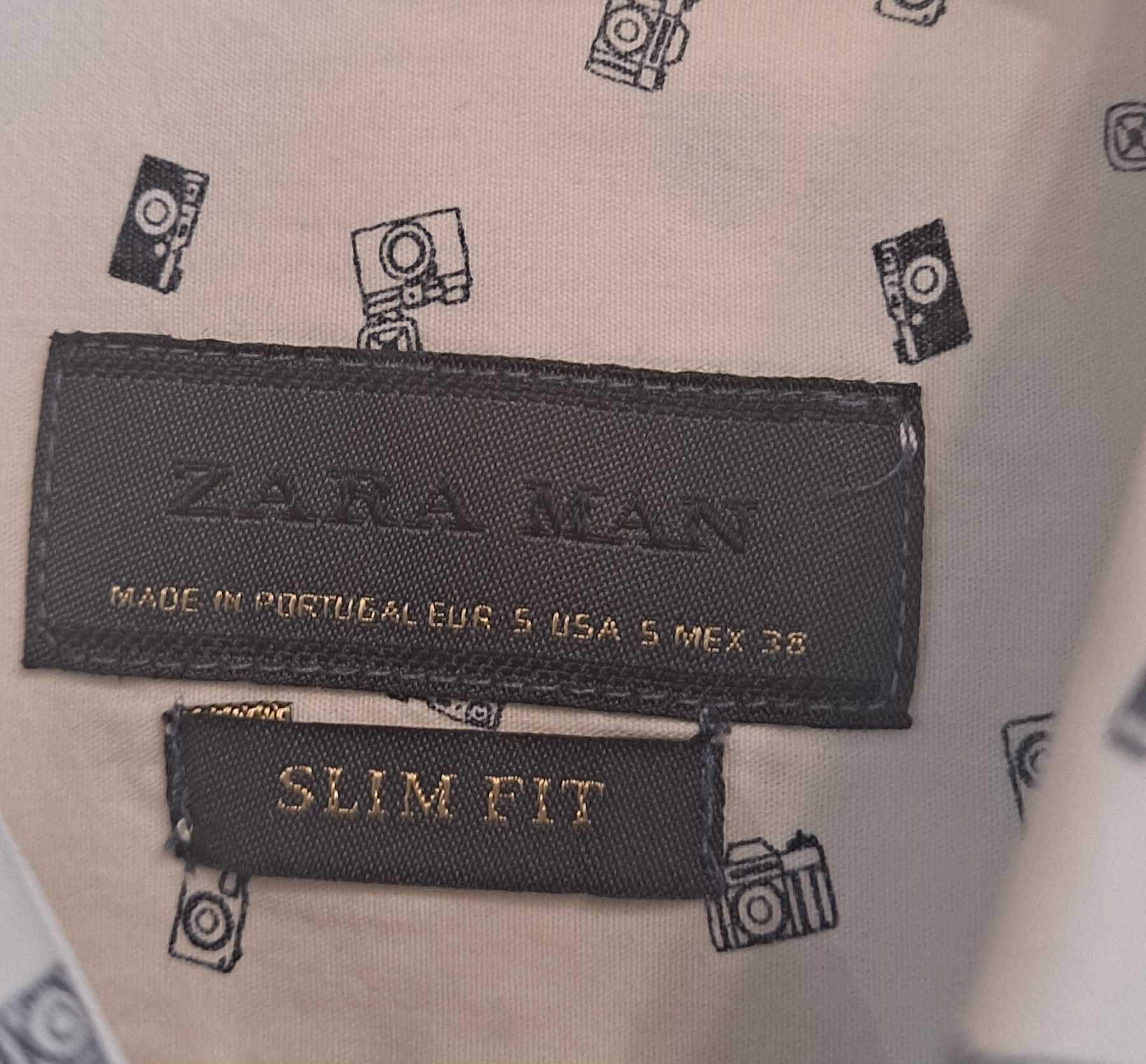 Biała koszula z aparatami Zara