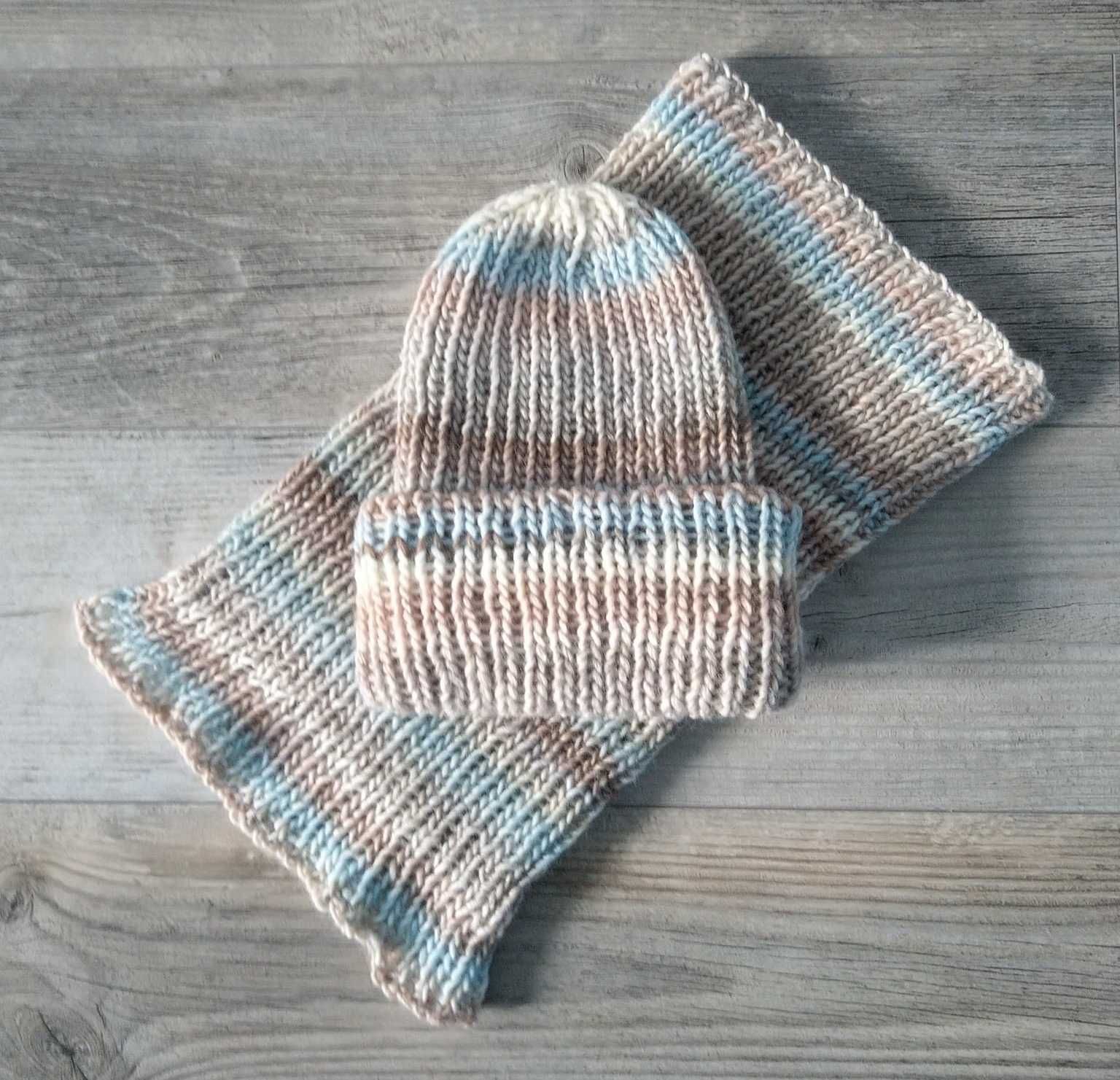 BAYALA® Ciepły miękki Komplet z wełny/zawijana dwa razy Beanie i Komin