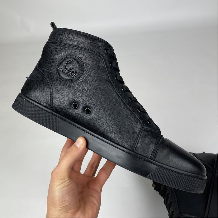 Christian Louboutin кросівки оригінал високі шкіряні чорні р 45 46