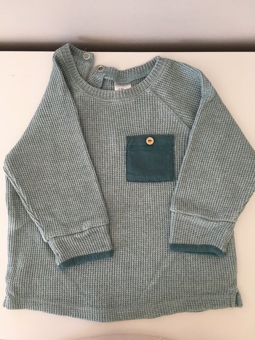 Ogrodniczki i sweterek 9-12m