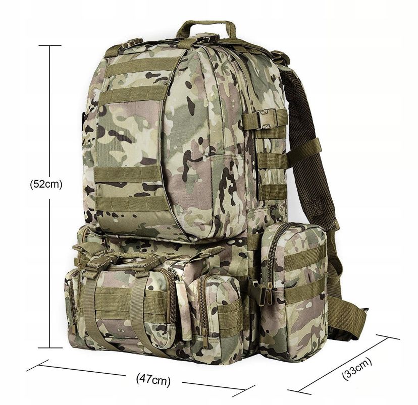 Duży plecak podróżny turystyczny wojskowy militarny 50L