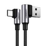 Ugreen kątowy kabel przewód USB - USB C QC3.0 3 A 0,5 m szary
