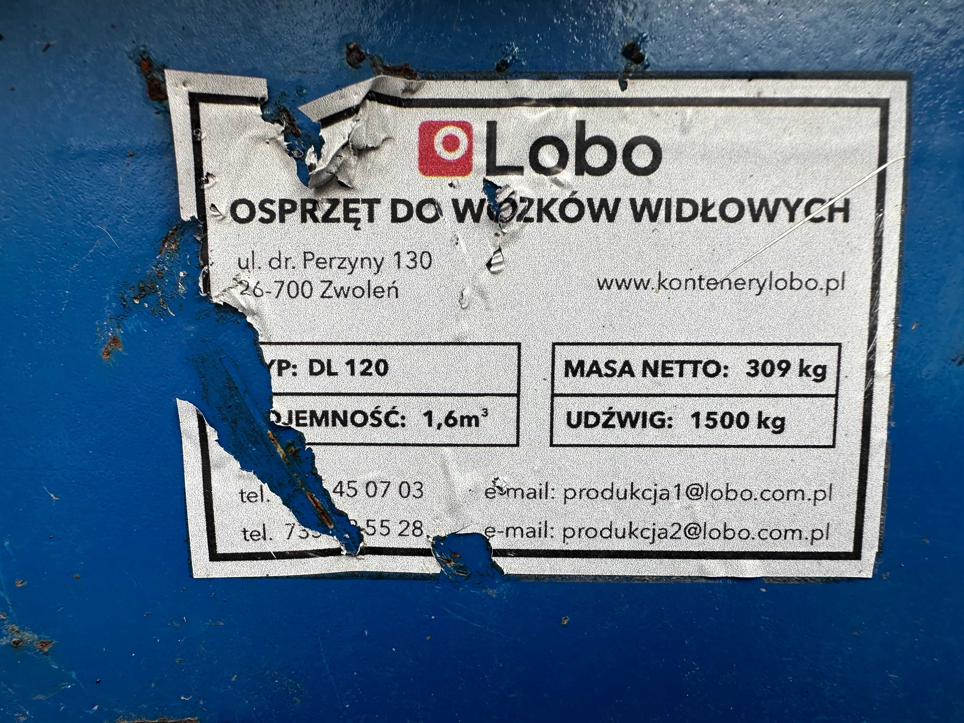 Kontener 1,6m3 z otwieranym dnem LOBO DL120