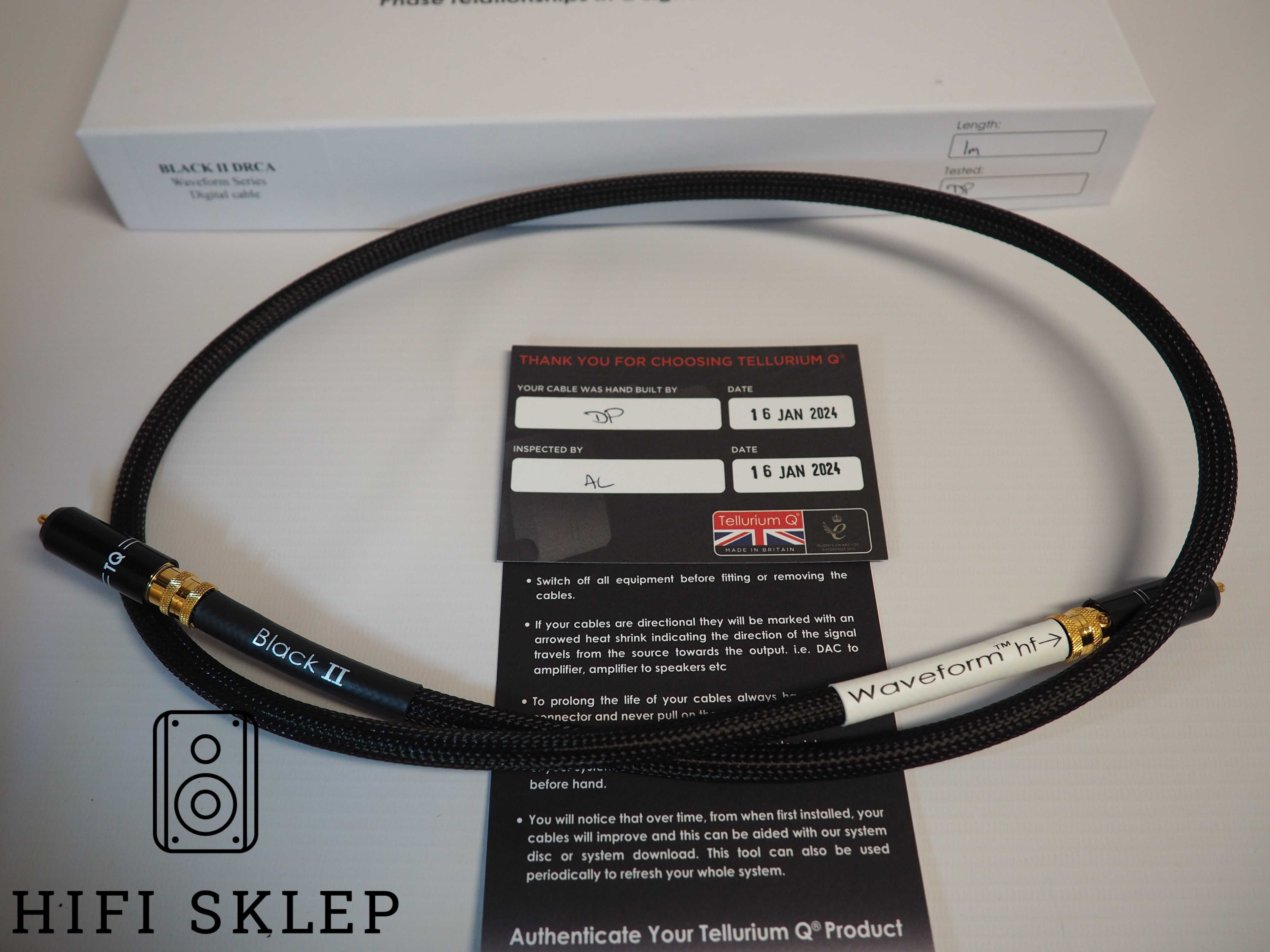 Tellurium Q Black II Waveform - cyfrowy RCA 1m/zapytaj o promocję !!!