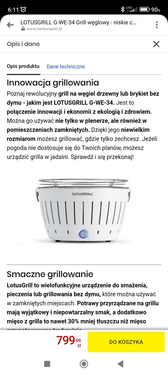 Grill węglowy bezdymny przenośny