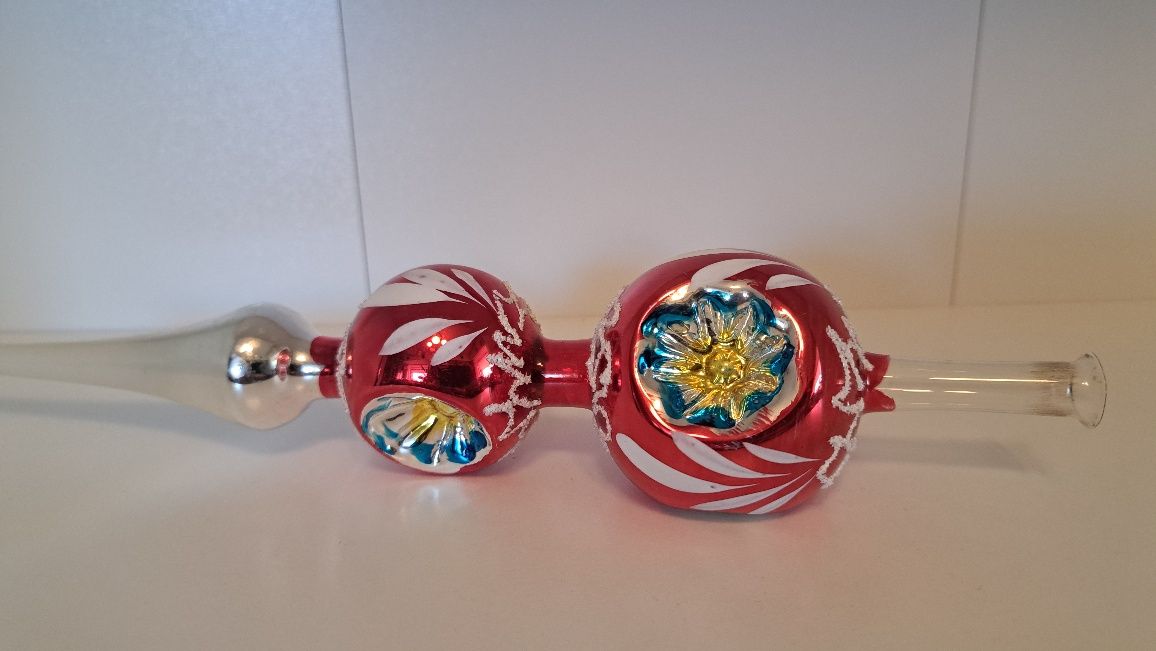 78-D Bombka reflektor czubek na choinkę Czechosłowacja