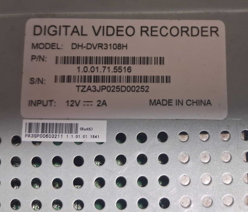 digital video recorder dh-dvr3108h