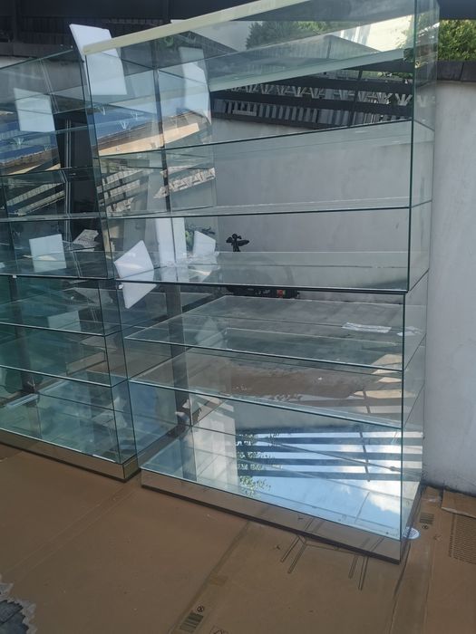 Regały szklane 10szt z lustrem