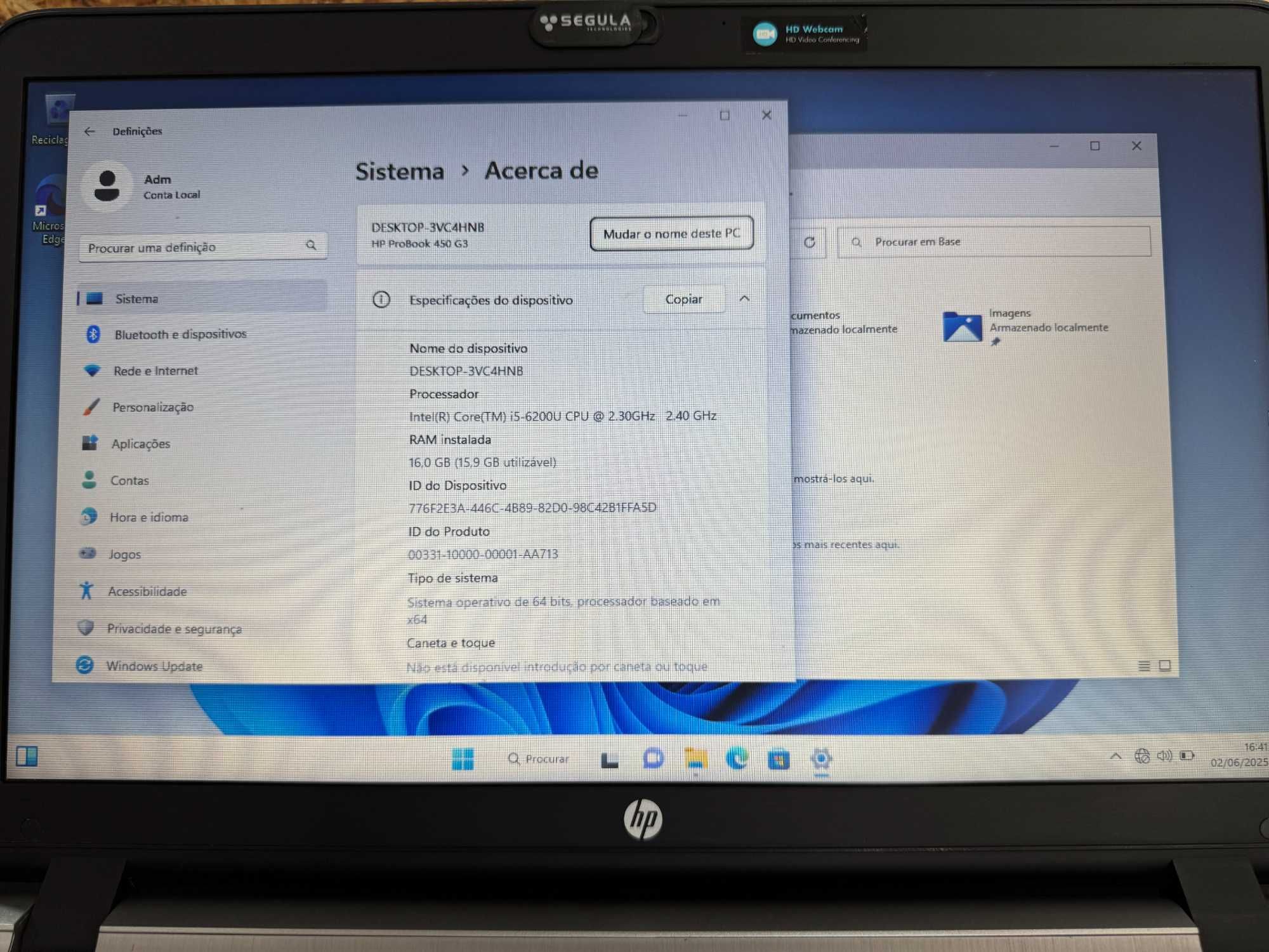 Hp ProBook 450 G3  i5-6200U /  16 Gb Ram / 256 SSD Recondicionado
