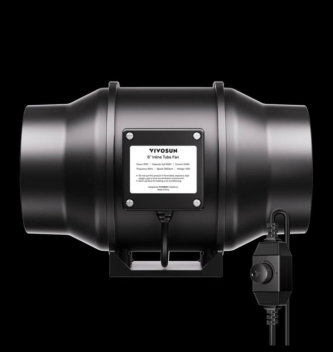 канальний вентилятор VIVOSUN 6 для гроубоксів, теплиць, ванних кімнат
