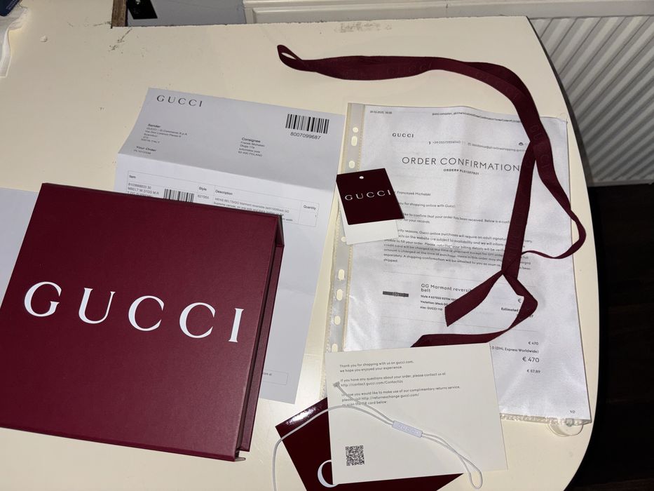 Pasek Gucci Marmont reversible rozmiar 100