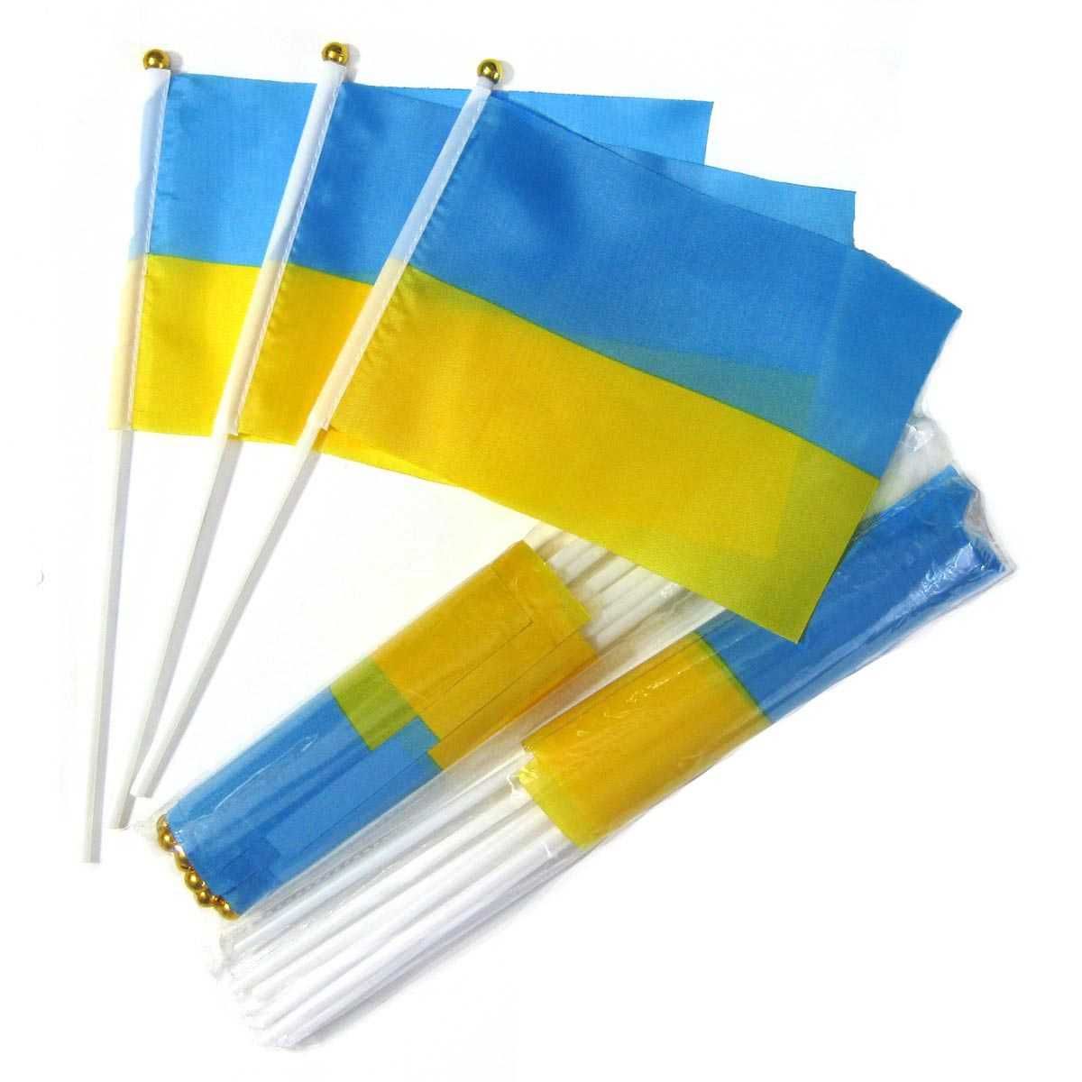 Прапорець України 14*21 см (від 5.6 грн/шт; 25шт/упаковка)
