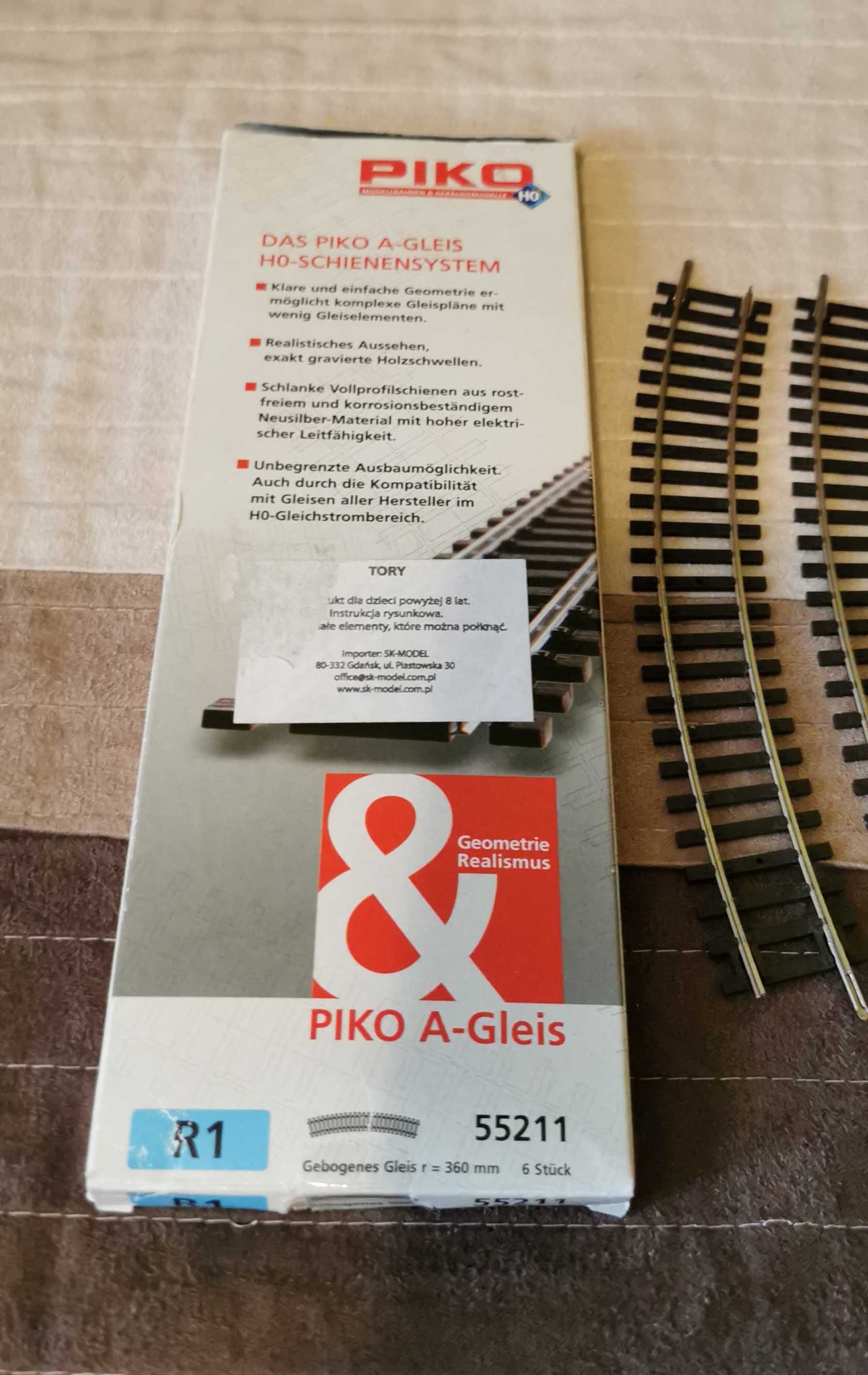 Tory kolejowe zestaw PIKO 55211 R1 6szt modele (jak nowe)