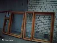 Окна деревянные добротные. Размеры 150см на 150см.. 150см на 110см.