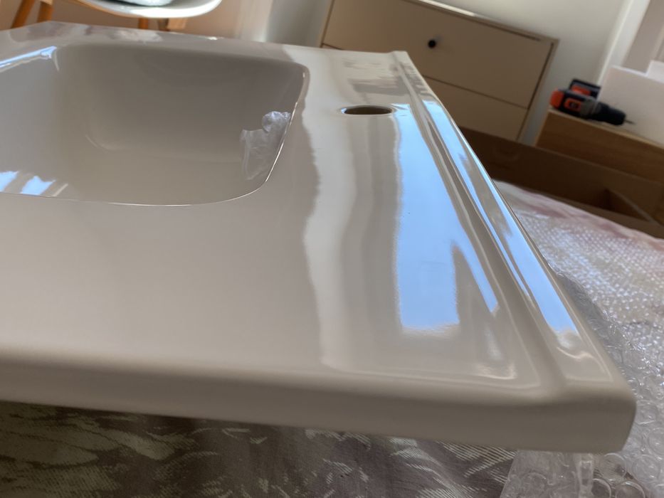 Lavatório Cerâmica Novo, de Encastrar, para Móvel de 80cm