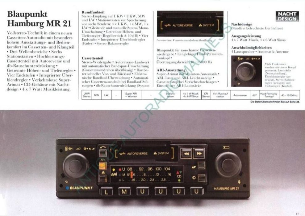 Rádio Mercedes-Benz 500 Blaupunkt Hamburg MR21 Vintage Topo de Gama